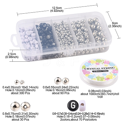 DIY Letter Beaded Stretch Bracelet Making Kit DIY-YW0006-05-1