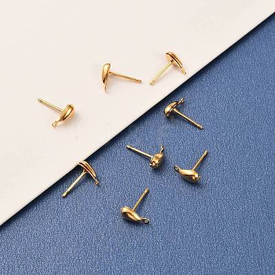 Brass Stud Earring Findings X-KK-F824-004G-1