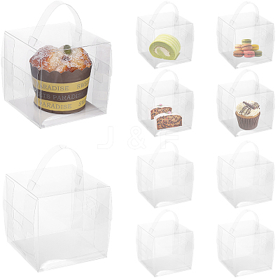 Clear Plastic Tall Cake Boxes CON-WH0001-22A-1
