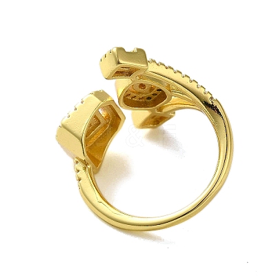Brass with Cubic Zirconia Rings LS-RJEW-B057-04G-01-1