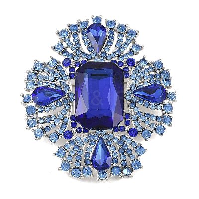 Alloy Rhinestone Lapel Pins for Backpack Clothes JEWB-P055-07P-1