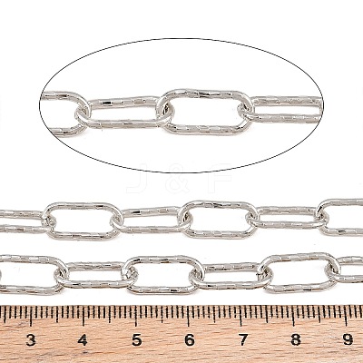 Hammered Brass Paperclip Chains KK-CBAC547-14P-1