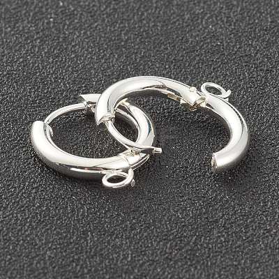 201 Stainless Steel Huggie Hoop Earring Findings STAS-P283-01B-S-1