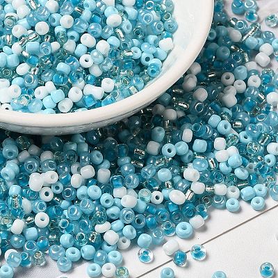Opaque & Transparent Inside Colours Glass Seed Beads SEED-F004-01B-1