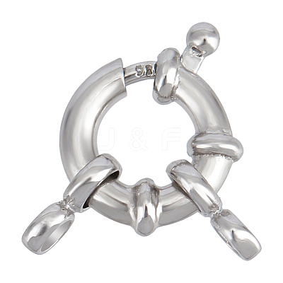 1Pc 925 Sterling Silver Spring Ring Clasps STER-BC0003-01A-1