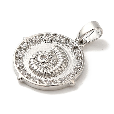Rack Plating Brass Micro Pave Cubic Zirconia Pendant KK-U027-15P-1