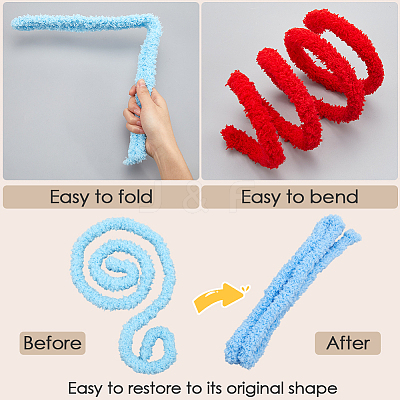 10Pcs 10 Colors DIY Plush Sticks DIY-CP0011-73-1