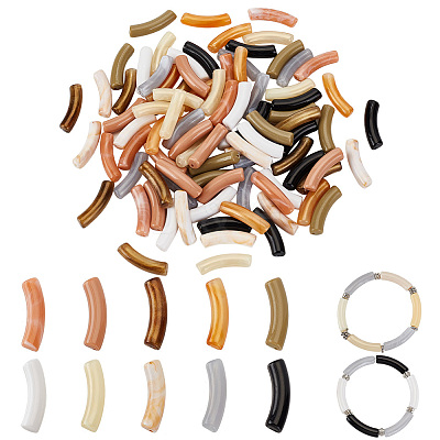 100Pcs 10 Styles Opaque Acrylic Beads MACR-PH0001-72B-1