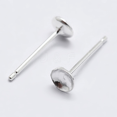 925 Sterling Silver Ear Stud Findings STER-K167-043C-S-1