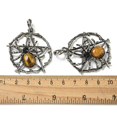 Natural Tiger Eye Pendants G-P547-05AS-10-1