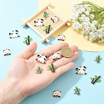20Pcs 4 Styles Alloy Enamel Pendants ENAM-YW0008-08-1