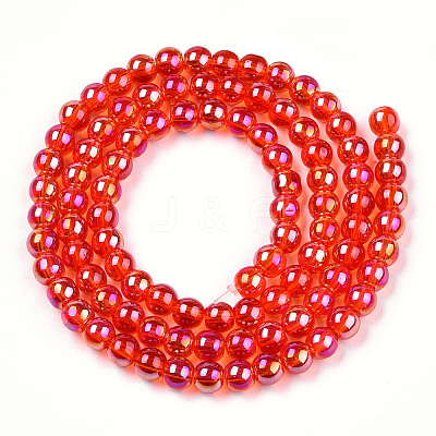 Electroplate Transparent Glass Beads Strands LS-GLAA-T032-T4mm-AB09-1