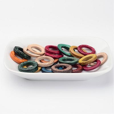 Dyed Wood Jewelry Findings Coconut Linking Rings COCO-O006C-M-1