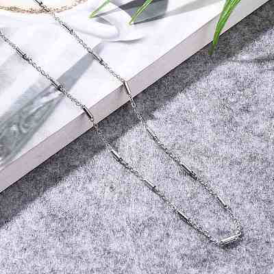 Non-Tarnish 304 Stainless Steel Cable Chain Necklaces NJEW-JN03169-01-1