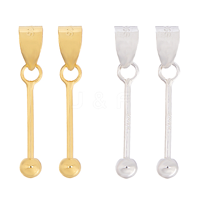 4Pcs 2 Colors 925 Sterling Silver Pendant Bails STER-HS0001-15-1