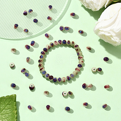 120Pcs Handmade Porcelain Beads PORC-LT0001-13B-1