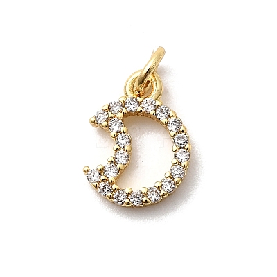 Brass Micro Pave Cubic Zirconia Pendants KK-Z135-03G-02-1