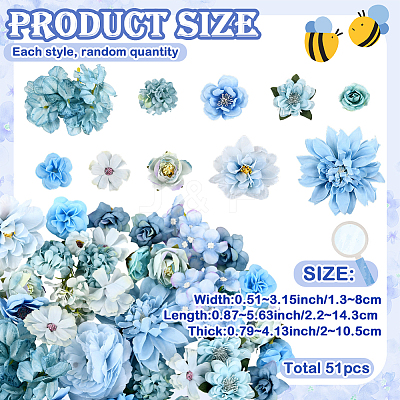 3 Bags 3 Styles Cloth Flower DIY-SP0005-72C-1