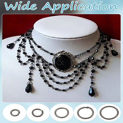 1000Pcs 5 Styles Iron Open Jump Rings IFIN-LP0001-39-1