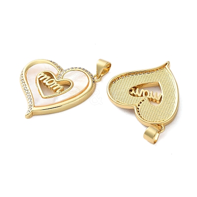 Brass Micro Pave Cubic Zirconia Pendants KK-U070-04C-G-1