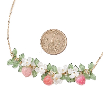 Epoxy Resin & Acrylic Pendant Necklace NJEW-TA00162-1