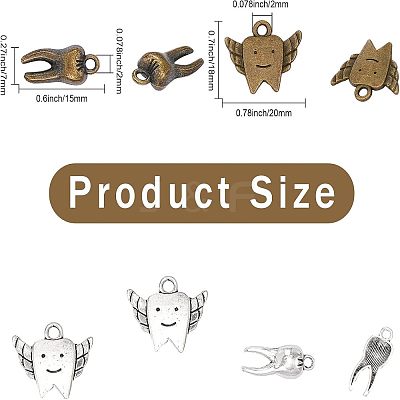 80Pcs 4 Style Alloy Pendants FIND-CA0006-59-1