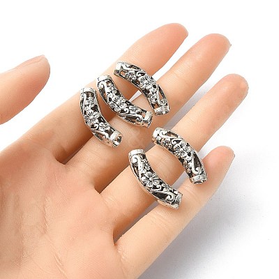 Hollow Tibetan Style Alloy Beads TIBEB-YW0001-23-1