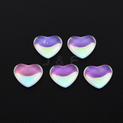 Translucent Electroplated Glass Cabochons EGLA-T026-002-1