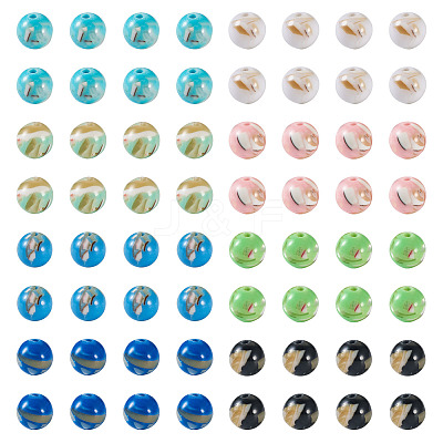 160Pcs 8 Colors Assembled Synthetic Stone and Trochus Shell Beads G-TA0002-31C-1