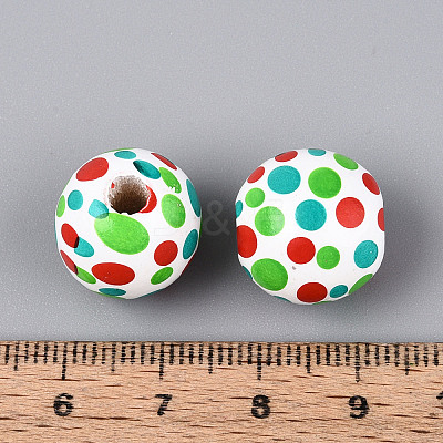 Spray Painted Schima Wood Beads WOOD-T032-36D-1