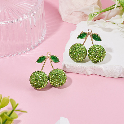 2Pcs Alloy Cherry Charms FIND-TA0009-30F-1