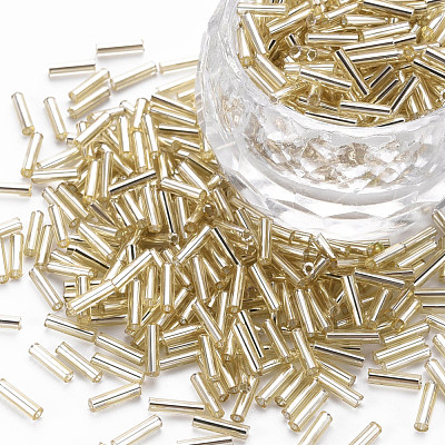 Plated Glass Bugle Beads SEED-S046-01B-22-1
