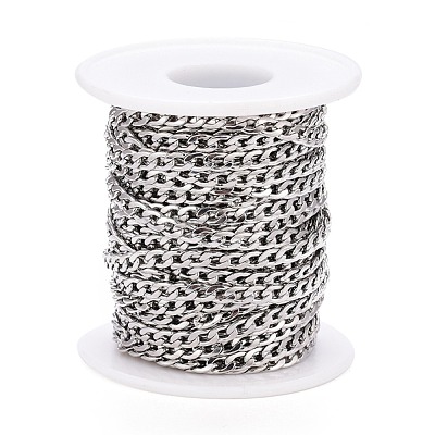 Tarnish Resistant 304 Stainless Steel Cuban Link Chains CHS-M003-13P-B-1