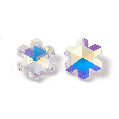 Electroplate Transparent Glass Pendants GLAA-A008-05C-1