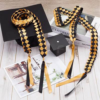 Two Tone Graduation Ribbon Leis FIND-WH0423-78D-1