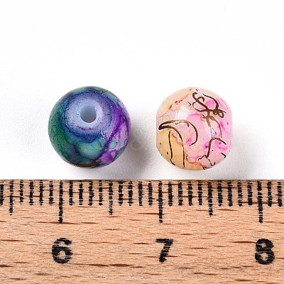 Baking Paint Glass Beads DGLA-S115-8mm-MS-1
