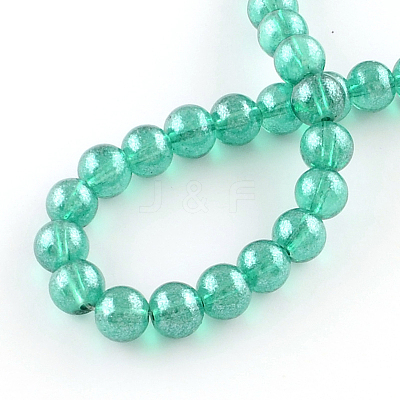 Transparent Spray Painted Glass Bead Strands DGLA-R050-8mm-M-1