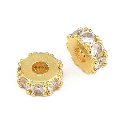 Brass Pave Clear Cubic Zirconia Beads CU-CBA6A75-19A-G-1