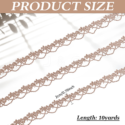 10 Yards Polyester Filigree Flower Lace Ribbon OCOR-ME0001-08-1