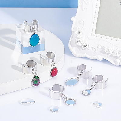 DIY Blank Charm Cuff Ring Making Kit RJEW-AB00006-1
