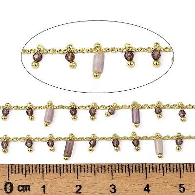 Handmade Brass Column Link Chains CHC-L053-12G-01-1