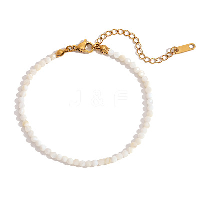 Natural White Jade Beaded Bracelets for Women PW7848-4-1