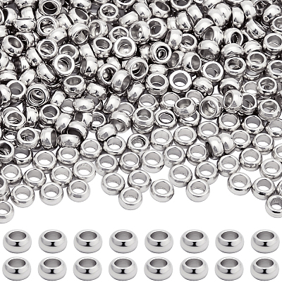 500Pcs 316 Surgical Stainless Steel Rondelle Crimp Beads STAS-BBC0008-71-1