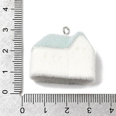 Flocky Opaque Resin Pendants RESI-F062-02D-1