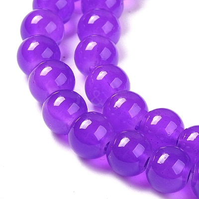 Baking Paint Imitation Jade Glass Round Bead Strands DGLA-Q021-8mm-27-1