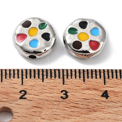 Rack Plating Alloy Enamel Beads PALLOY-Q458-27P-1