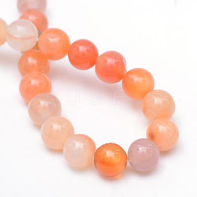 Round Dyed Natural Red Agate Bead Strands LS-G-R345-6mm-09-1