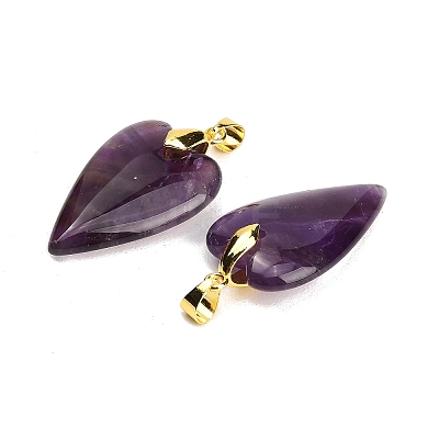 Natural Amethyst Pendants X-G-E570-01G-05-1