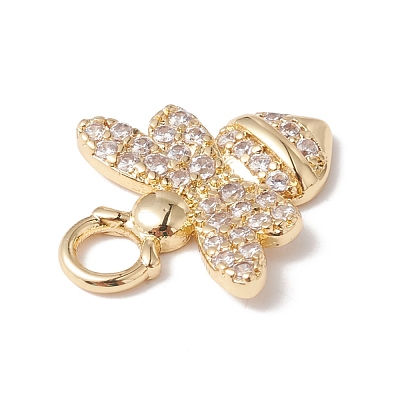 Eco-Friendly Rack Plating Brass Micro Pave Cubic Zirconia Pendants KK-F835-12G-1