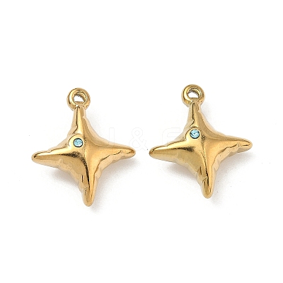 304 Stainless Steel Rhinestone Pendants STAS-L308-04C-G-1